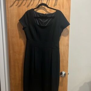 Simple black dress with short sleeves